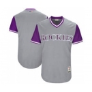 Men's Colorado Rockies Customized Gray 2017 Little League World Series Players Weekend Jersey