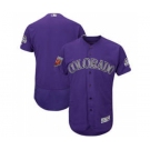 Men's Colorado Rockies Customized Majestic Purple 2018 Spring Training Flex Base Team Jersey