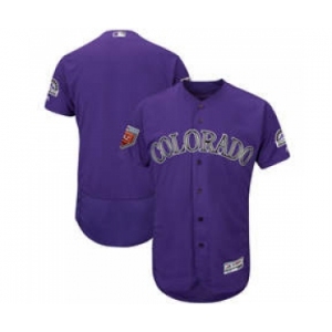 Men's Colorado Rockies Customized Majestic Purple 2018 Spring Training Flex Base Team Jersey