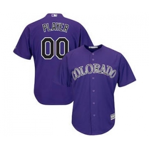 Men's Colorado Rockies Customized Purple Alternate Cool Base Custom Baseball Baseball Jersey