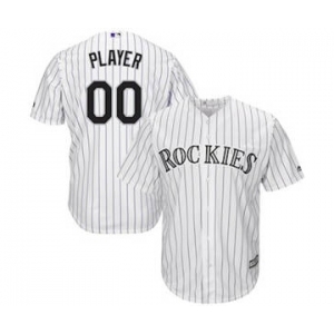 Men's Colorado Rockies Customized White Home Cool Base Custom Baseball Baseball Jersey