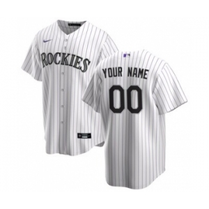 Men's Colorado Rockies Home 2020 Baseball Custom Cool Base Jersey - White Purple