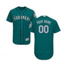 Men's Seattle Mariners Customized Alternate Green Flex Base Custom Baseball Baseball Jersey