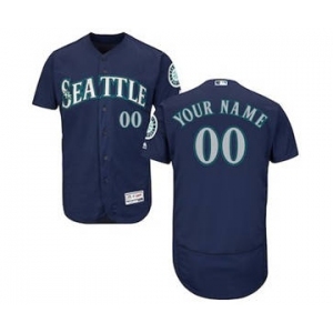 Men's Seattle Mariners Customized Alternate Navy Flex Base Custom Baseball Baseball Jersey