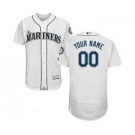 Men's Seattle Mariners Customized Home White Flex Base Custom Baseball Baseball Jersey