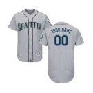 Men's Seattle Mariners Customized Road Gray Flex Base Custom Baseball Baseball Jersey