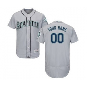 Men's Seattle Mariners Customized Road Gray Flex Base Custom Baseball Baseball Jersey