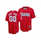 Men's Miami Marlins ACTIVE PLAYER Custom Red 2021 City Connect Cool Base Stitched Baseball Jersey