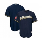 Men's Milwaukee Brewers Customized Majestic Navy 2018 Spring Training Cool Base Team Jersey