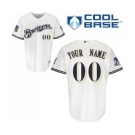 Milwaukee Brewers Personalized Custom White Baseball Jersey