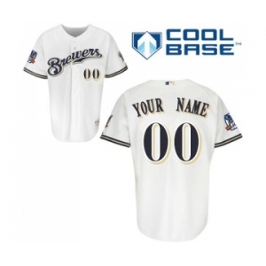 Milwaukee Brewers Personalized Custom White Baseball Jersey