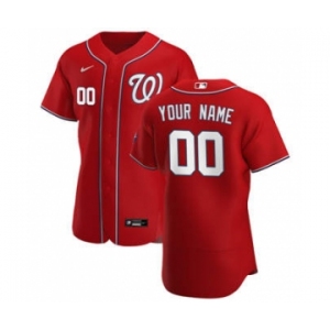 Men's Washington Nationals Custom Red Alternate 2020 Authentic Player Baseball Jersey