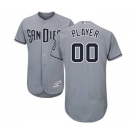 Men's San Diego Padres Customized Gray Road Flex Base Custom Baseball Baseball Jersey