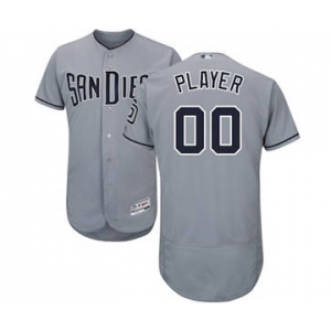 Men's San Diego Padres Customized Gray Road Flex Base Custom Baseball Baseball Jersey