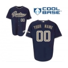 Men's San Diego Padres Customized Navy Blue Cool Base Custom Baseball Baseball Jersey