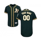 Men's Oakland Athletics Customized Alternate Green Flex Base Custom Baseball Baseball Jersey