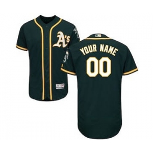 Men's Oakland Athletics Customized Alternate Green Flex Base Custom Baseball Baseball Jersey