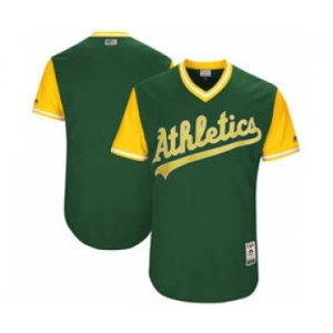 Men's Oakland Athletics Customized Green 2017 Little League World Series Players Weekend Jersey