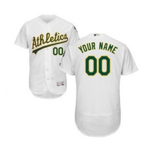 Men's Oakland Athletics Customized Home White Flex Base Custom Baseball Baseball Jersey