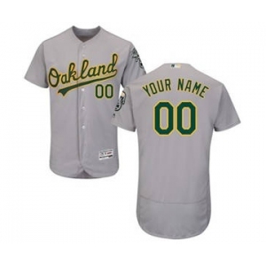 Men's Oakland Athletics Customized Road Gray Flex Base Custom Baseball Baseball Jersey