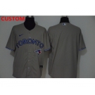 Men's Toronto Blue Jays Custom Gray Stitched MLB Cool Base Nike Jersey