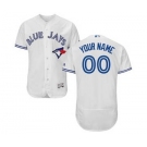 Men's Toronto Blue Jays Customized Home White Flex Base Custom Baseball Baseball Jersey