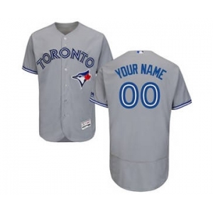 Men's Toronto Blue Jays Customized Road Gray Flex Base Custom Baseball Baseball Jersey