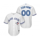 Men's Toronto Blue Jays Customized White Cool Base Custom Baseball Baseball Jersey