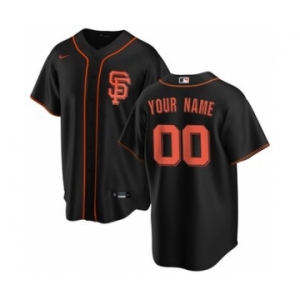 Men's San Francisco Giants Alternate 2020 Baseball Custom Cool Base Jersey - Black