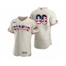 Men's San Francisco Giants Custom Cream Fluttering USA Flag Limited Edition Authentic Baseball Jersey