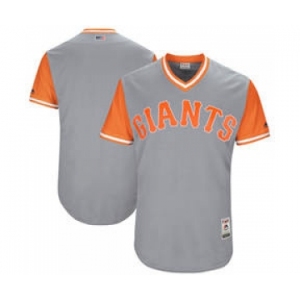 Men's San Francisco Giants Customized Gray 2017 Little League World Series Players Weekend Jersey