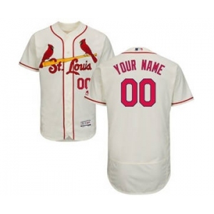 Men's St. Louis Cardinals Customized Alternate Ivory Flex Base Custom Baseball Baseball Jersey