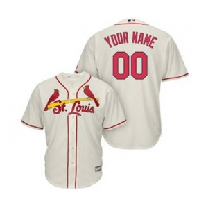 Men's St. Louis Cardinals Customized Cream Alternate Cool Base Custom Baseball Baseball Jersey