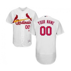 Men's St. Louis Cardinals Customized Home White Flex Base Custom Baseball Baseball Jersey