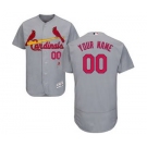 Men's St. Louis Cardinals Customized Road Gray Flex Base Custom Baseball Baseball Jersey