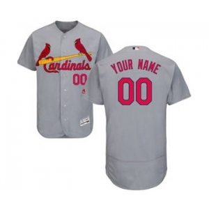 Men's St. Louis Cardinals Customized Road Gray Flex Base Custom Baseball Baseball Jersey