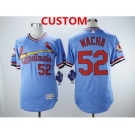 Men's St.Louis Cardinals Custom Light Blue Cooperstown Collection Flexbase Stitched MLB Jersey