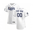 Men's Tampa Bay Rays Custom White Home 2020 World Series Bound Authentic Player Baseball Jersey