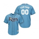 Men's Tampa Bay Rays Customized Light Blue Cool Base Custom Baseball Baseball Jersey