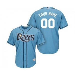 Men's Tampa Bay Rays Customized Light Blue Cool Base Custom Baseball Baseball Jersey