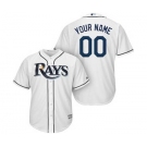 Men's Tampa Bay Rays Customized White Cool Base Custom Baseball Baseball Jersey