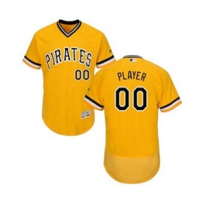 Men's Pittsburgh Pirates Customized Alternate Gold Flex Base Custom Baseball Baseball Jersey