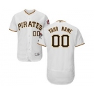 Men's Pittsburgh Pirates Customized Home White Flex Base Custom Baseball Baseball Jersey