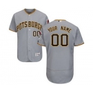 Men's Pittsburgh Pirates Customized Road Gray Flex Base Custom Baseball Baseball Jersey