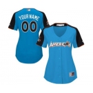 Women's American League Customized Blue 2017 Baseball All-Star Game Personalized Home Run Derby Jersey