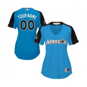 Women's American League Customized Blue 2017 Baseball All-Star Game Personalized Home Run Derby Jersey