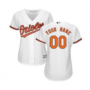 Women's Baltimore Orioles Customized White Home Cool Base Custom Jersey