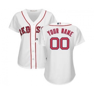 Women's Boston Red Sox Customized White Home Cool Base Custom Jersey