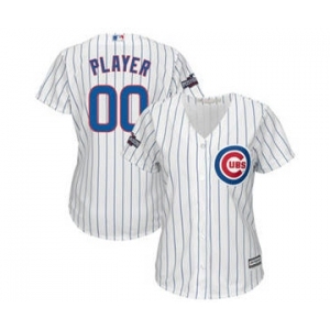 Women's Chicago Cubs Customized White 2016 Postseason Cool Base Custom Jersey