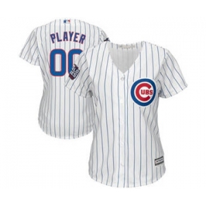 Women's Chicago Cubs Customized White 2016 World Series Bound Home Custom Cool Base Team Jersey